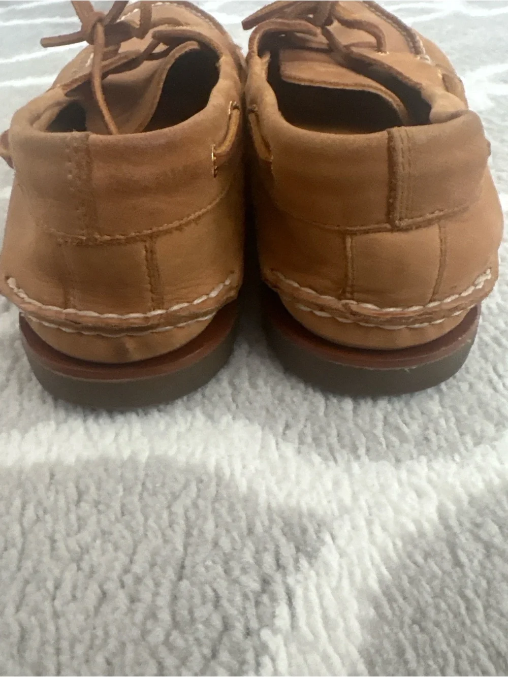 Sperry top slider authentic original STS10467 men’s 10.5W leather boat shoes tan